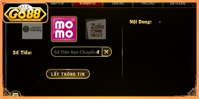 Nạp Tiền Go88, Quy Trình Giao Dịch Đơn Giản Dễ Thực Hiện 2 Giao dịch nhanh qua ví số